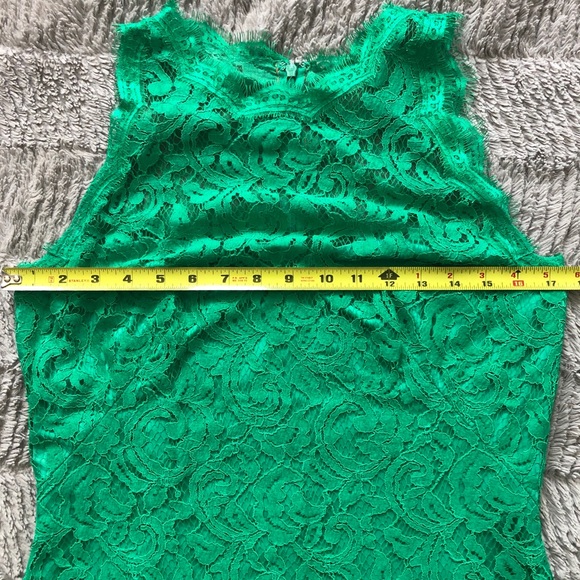 SOLD | Tadashi Shoji Green Lace Dress Size 10 - Picture 5 of 8